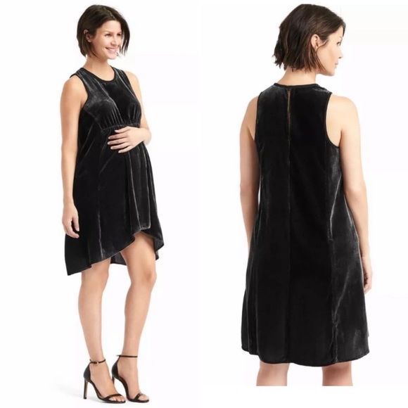 GAP Dresses Gap Maternity Black Velvet Dress Poshmark